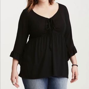 Torrid black knit bell sleeve top size 3